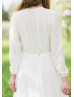 Long Sleeve Ivory Lace Chiffon Wedding Dress Long Sleeve Ivory Lace Chiffon Wedding Dress
